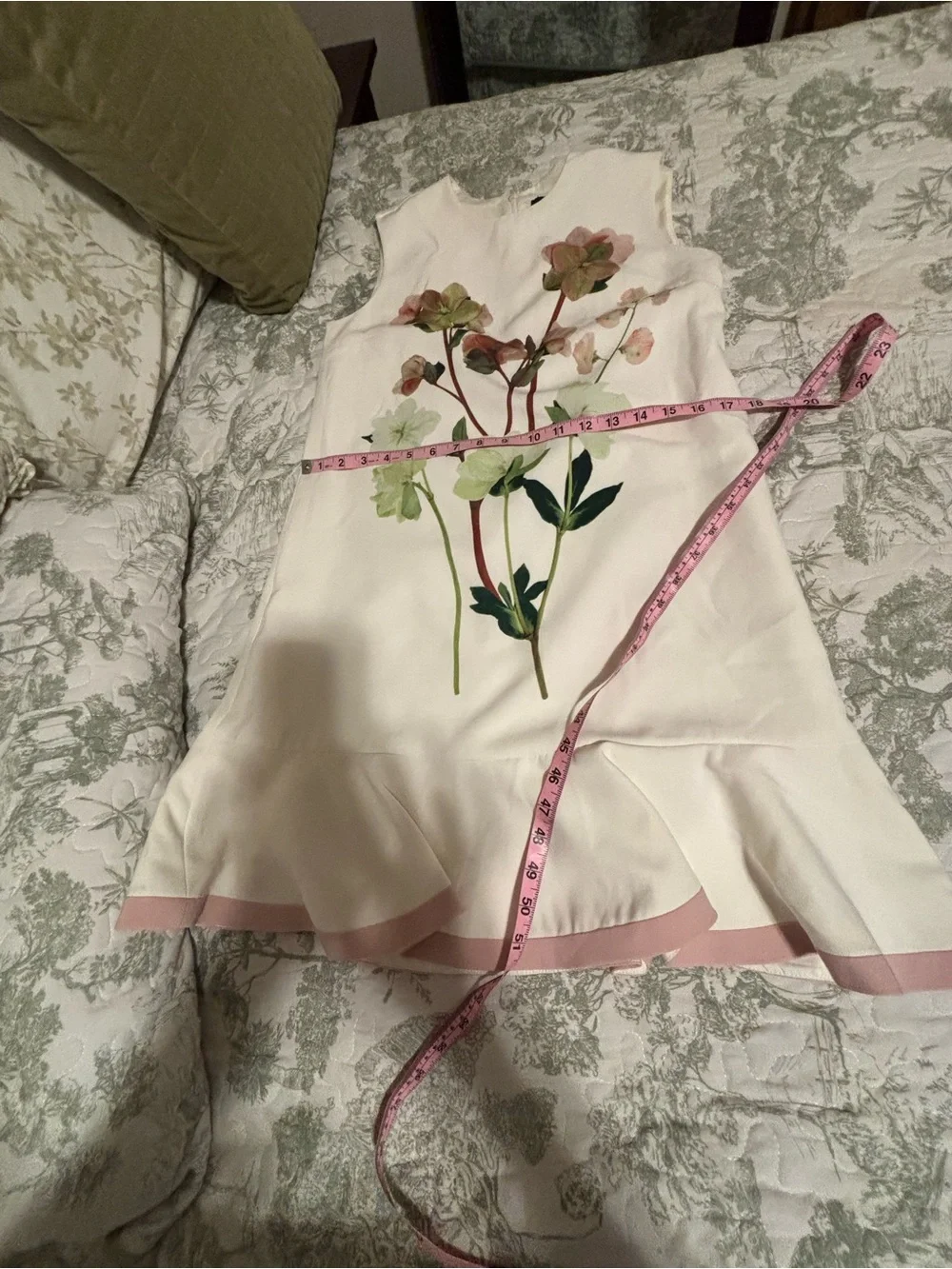 Victoria Beckham x Target sz girls XL Dress floral graphic sleeveless Pink Trim